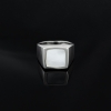 SQUARE SIGNET RING (White Mother-Of-Pearl)