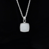 CUSHION PENDANT NECKLACE (White Mother-Of-Pearl)