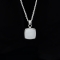 CUSHION PENDANT NECKLACE (White Mother-Of-Pearl)